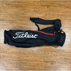 Titleist Black Outdoor Lightweight Pencil Golf Back Pack Double Strap Carry Bag